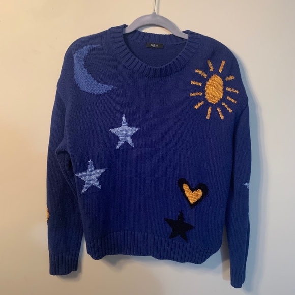 Rails Zoey Celestial Crewneck Sweater In Cobalt Gold Galaxy S - Picture 8 of 15